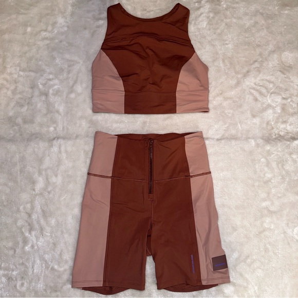 Lululemon Hike to Swim Bra & Biker Short 2-Piece Set Ancient Copper & Pink Clay - Picture 6 of 16